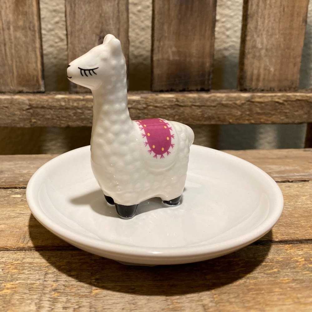Llama Trinket Tray, Alpaca Trinket Tray, Ceramic, Small Llama Decor Alpaca Decor